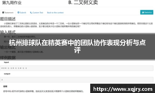 杭州排球队在精英赛中的团队协作表现分析与点评